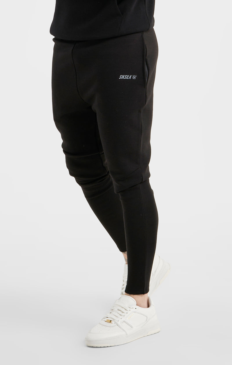 Black Sports Performance Fabric Muscle Pant