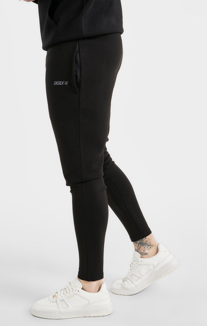 Black Sports Performance Fabric Muscle Pant (1)