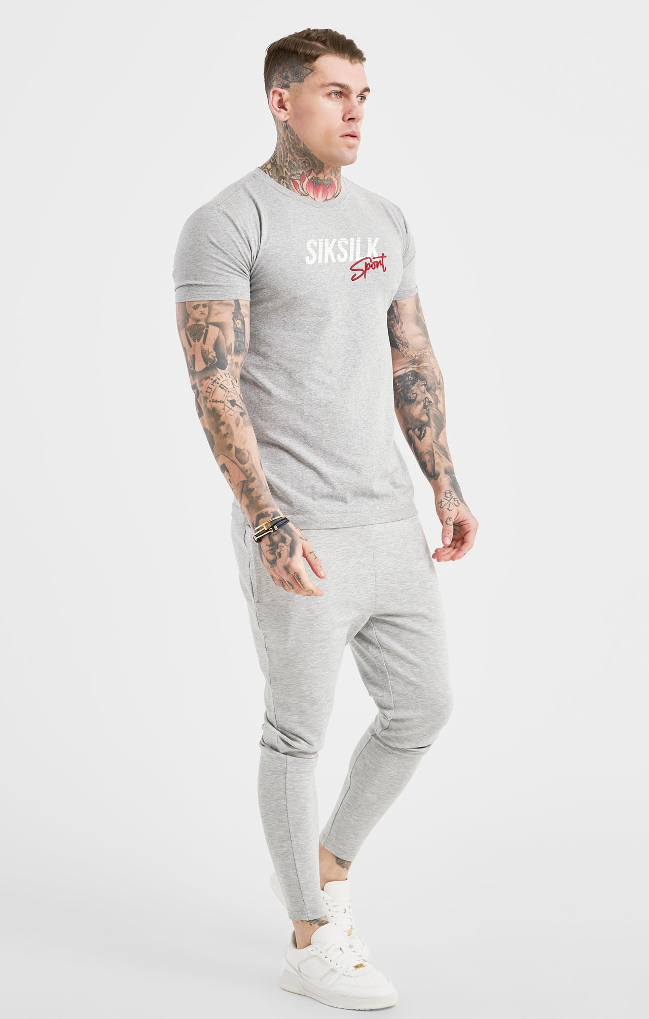 Grey Marl Sports Muscle Fit T-Shirt (3)