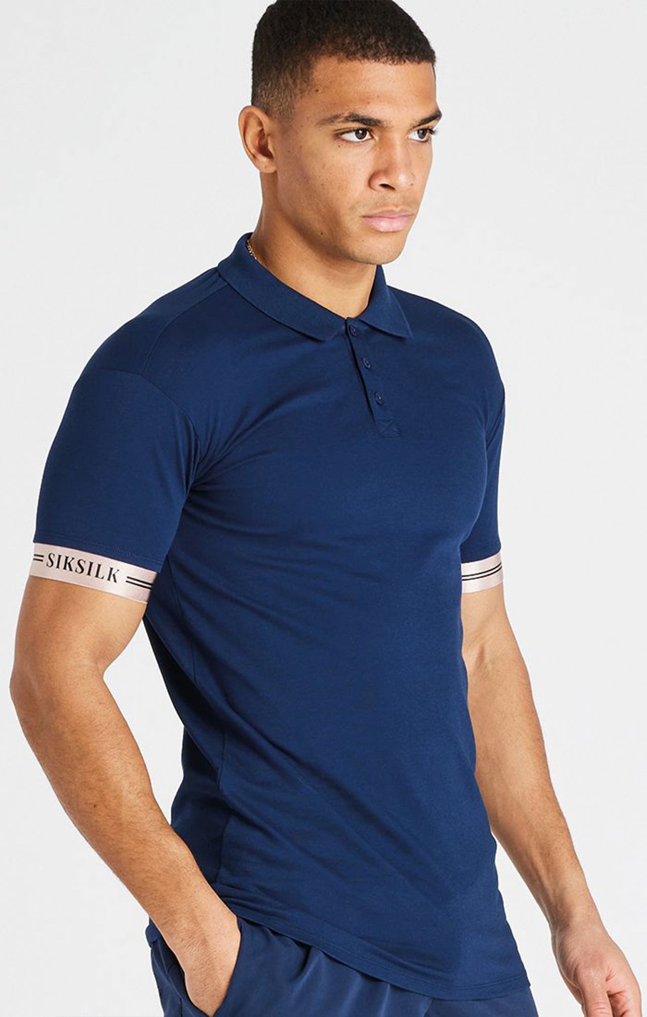 SikSilk Division Tech Polo - Navy