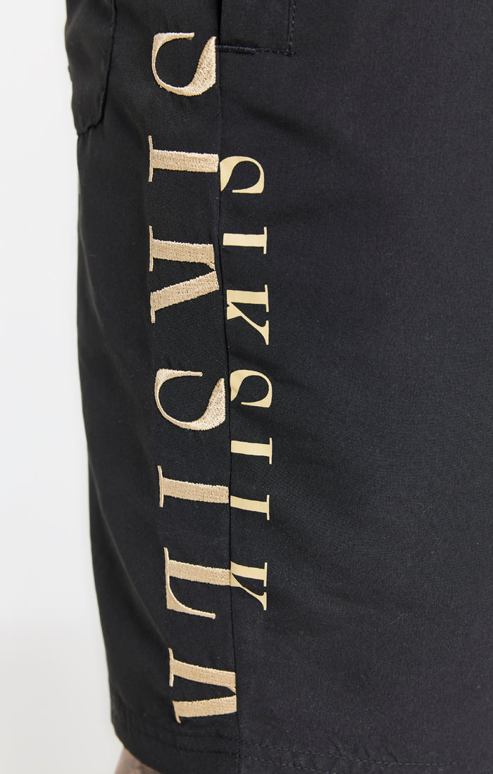 Load image into Gallery viewer, Black Long Swim Short (1)