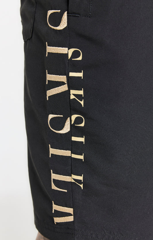 Black Long Swim Short