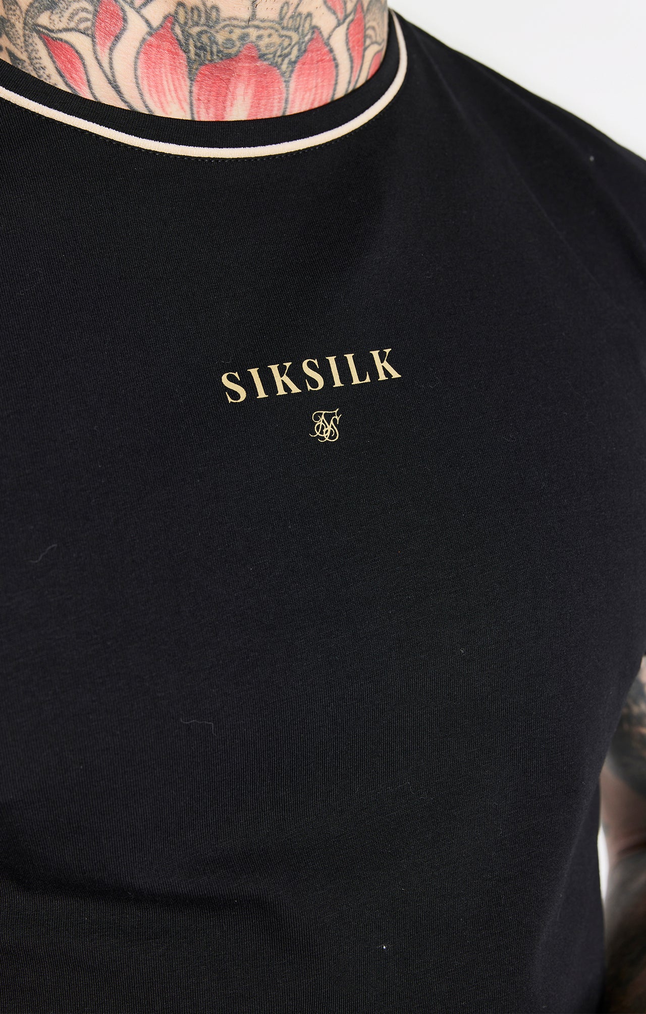 Black Retro Elastic Cuff T-Shirt (1)