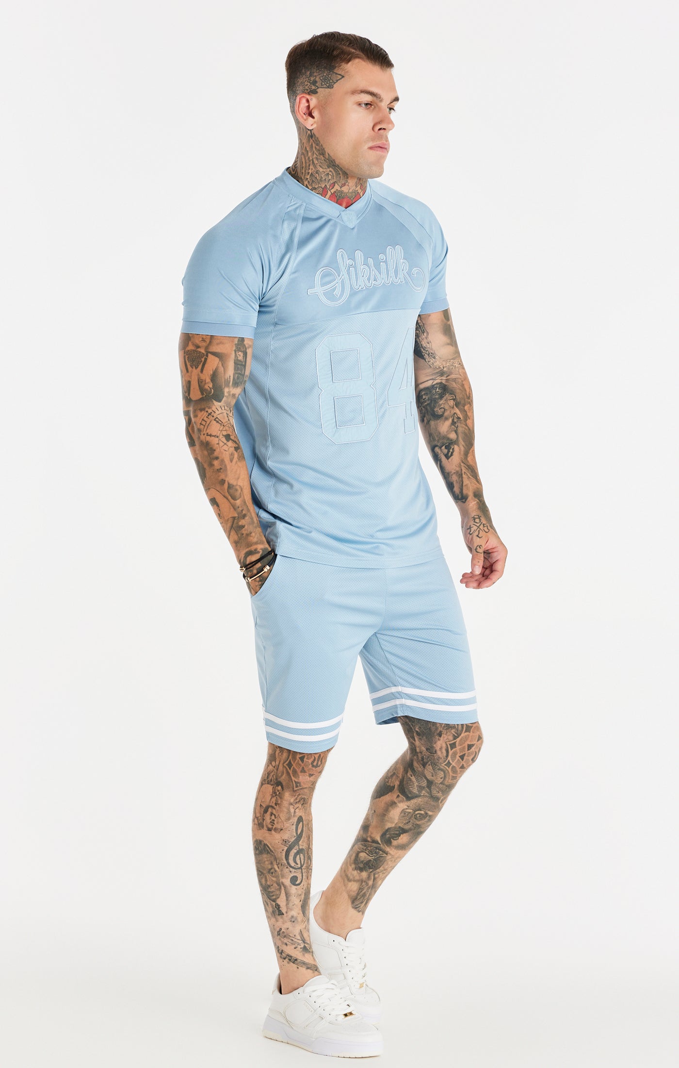 Load image into Gallery viewer, Blue Stretch Sports T-Shirt (3)
