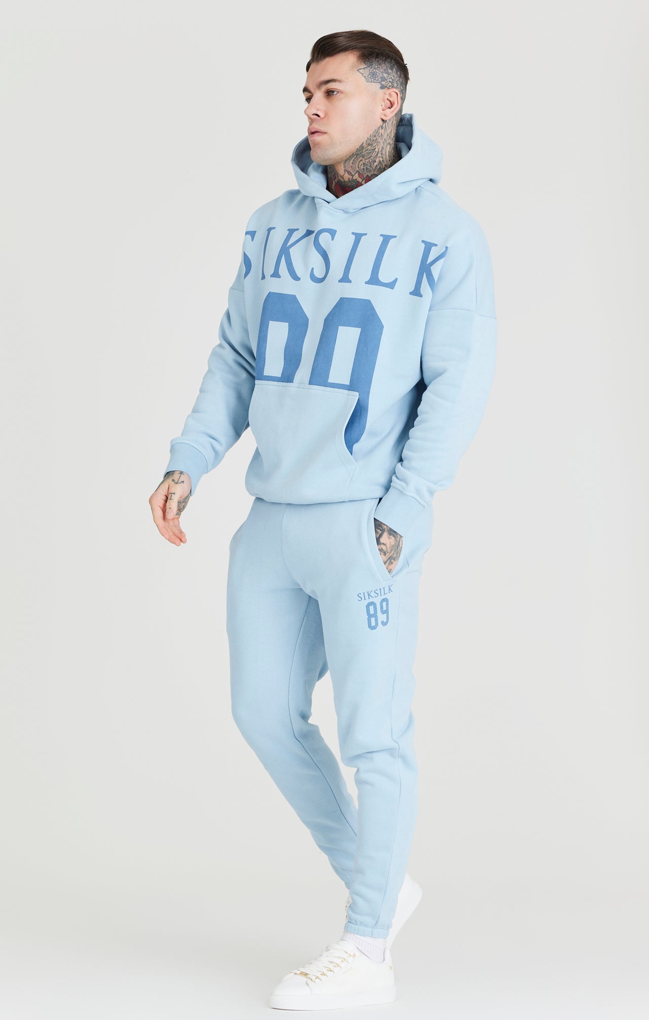 Blue Relaxed Fit Overhead Hoodie (1)