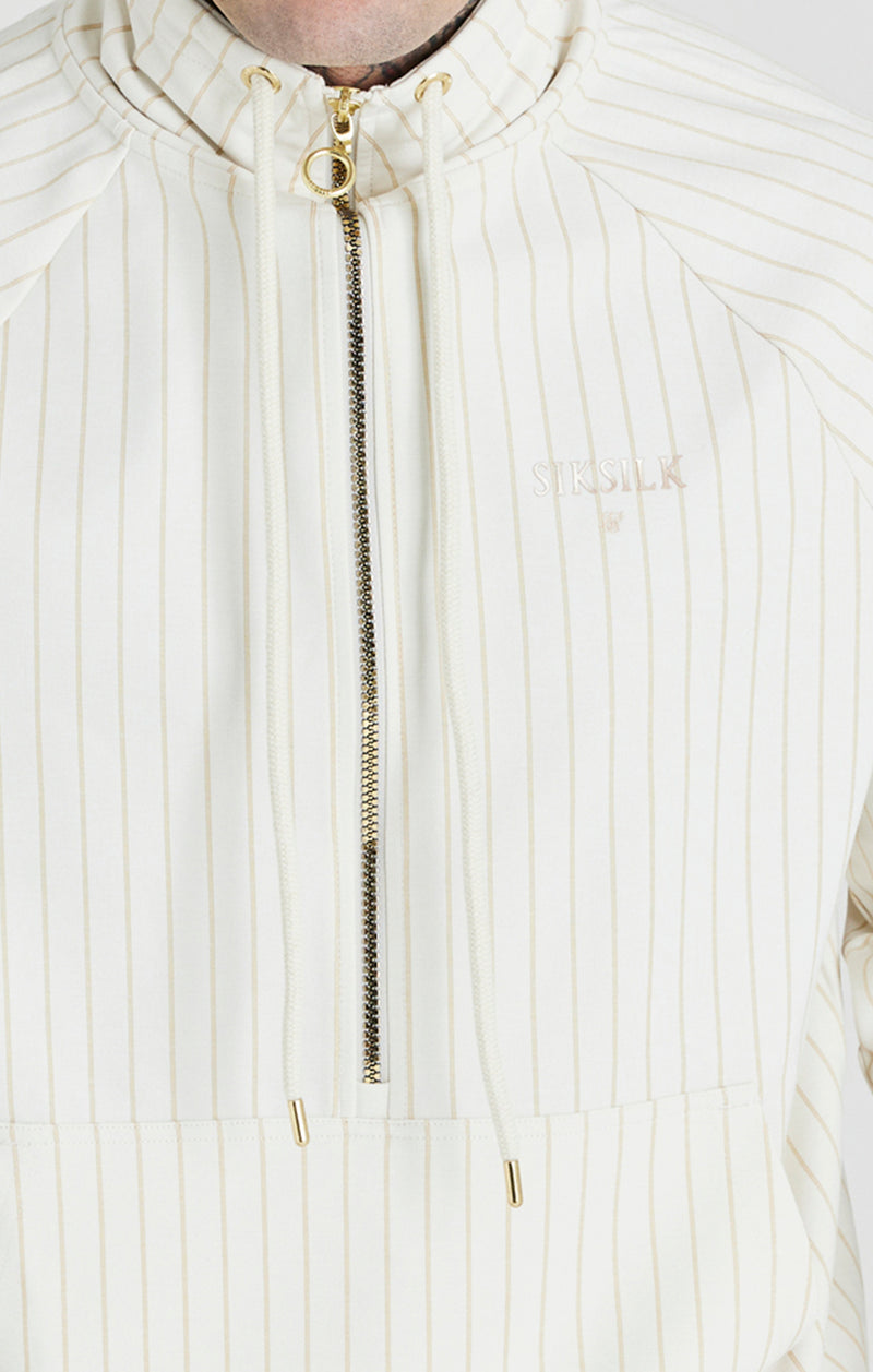 Ecru Retro Half Zip Funnel Track Top (1)