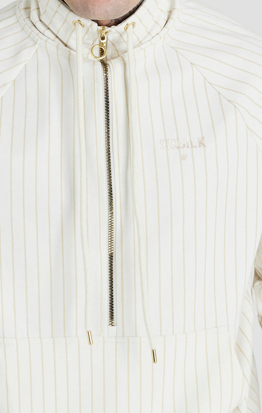 Ecru Retro Half Zip Funnel Track Top