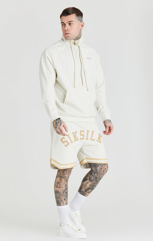 Ecru Retro Half Zip Funnel Track Top