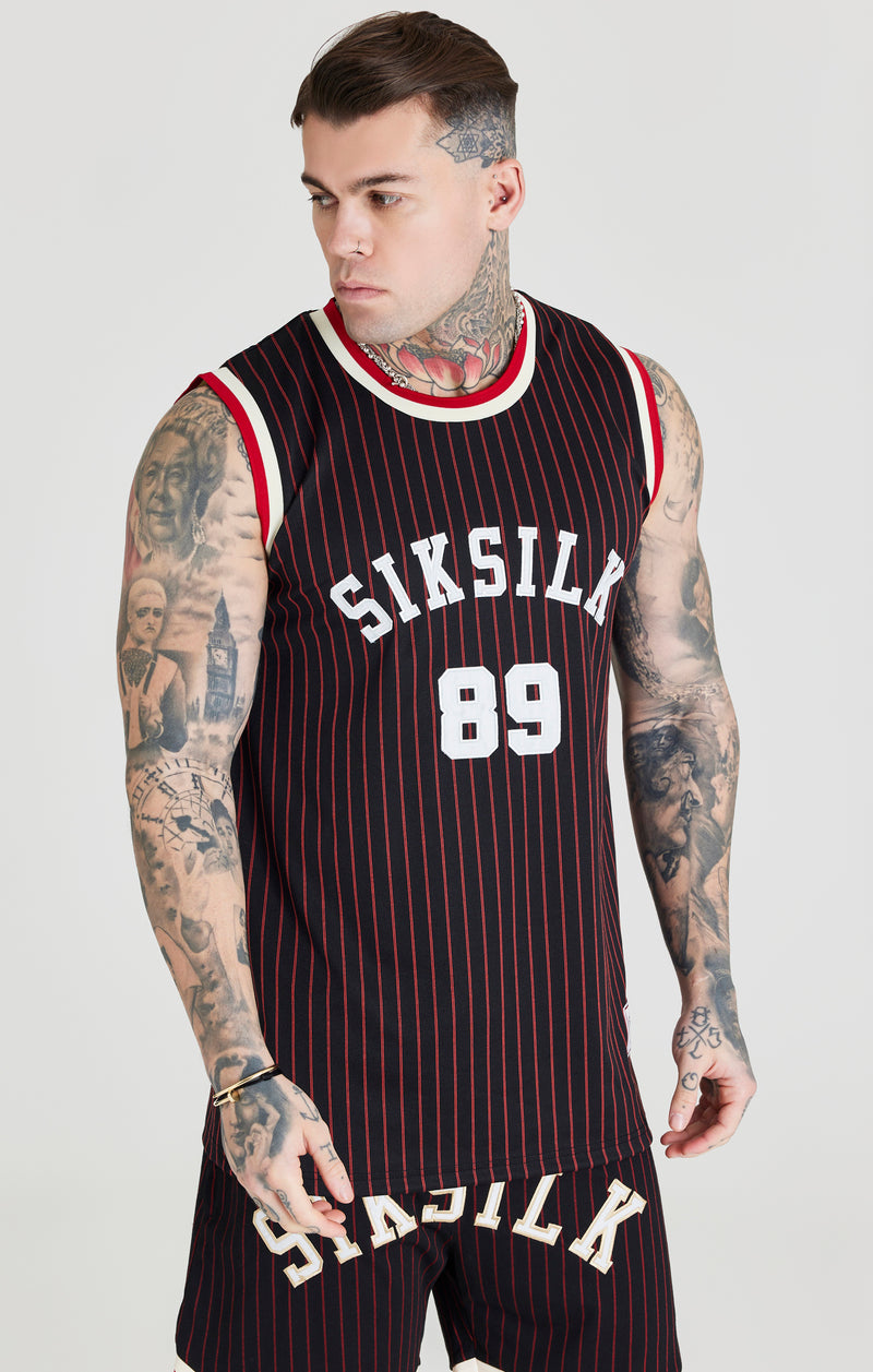 Black Retro Classic Basketball Vest