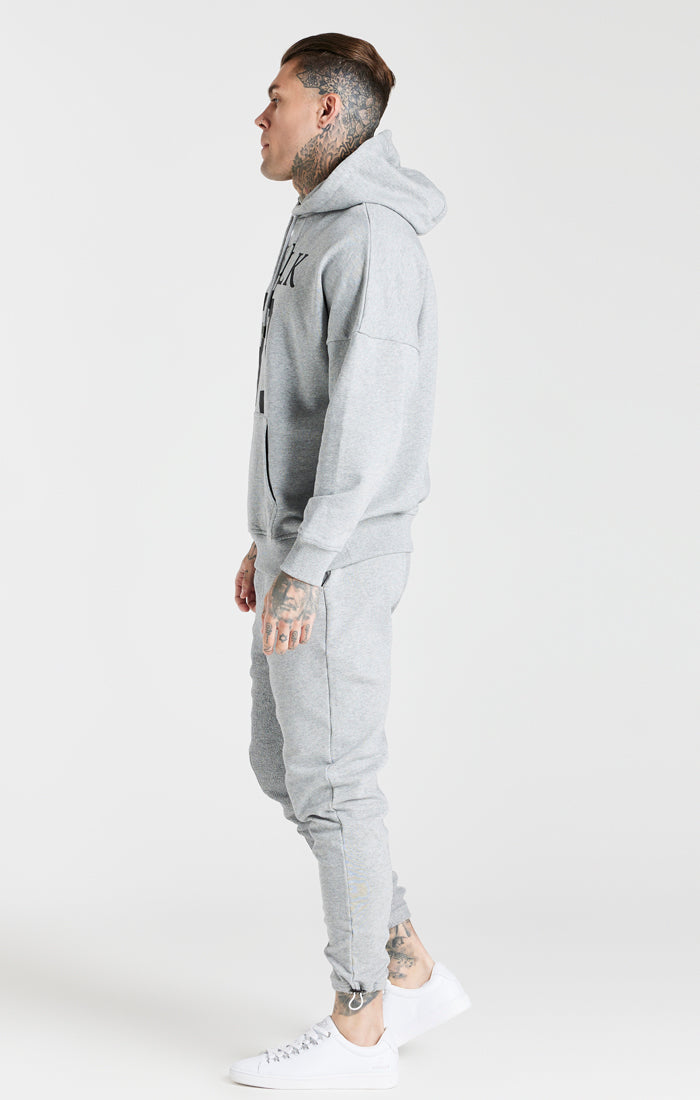 Grey Cut And Sew Logo Overhead Hoodie (4)