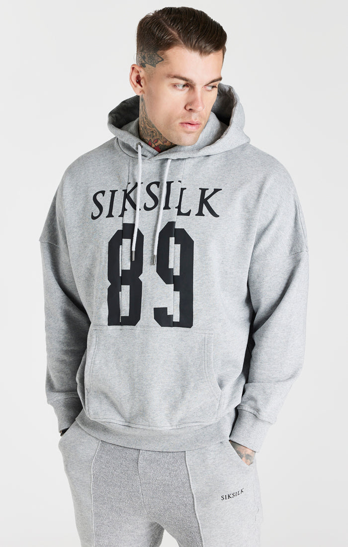 Grey Cut And Sew Logo Overhead Hoodie (1)