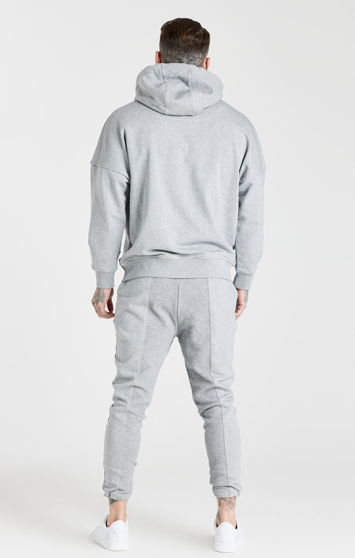 Grey Cut And Sew Logo Overhead Hoodie (5)