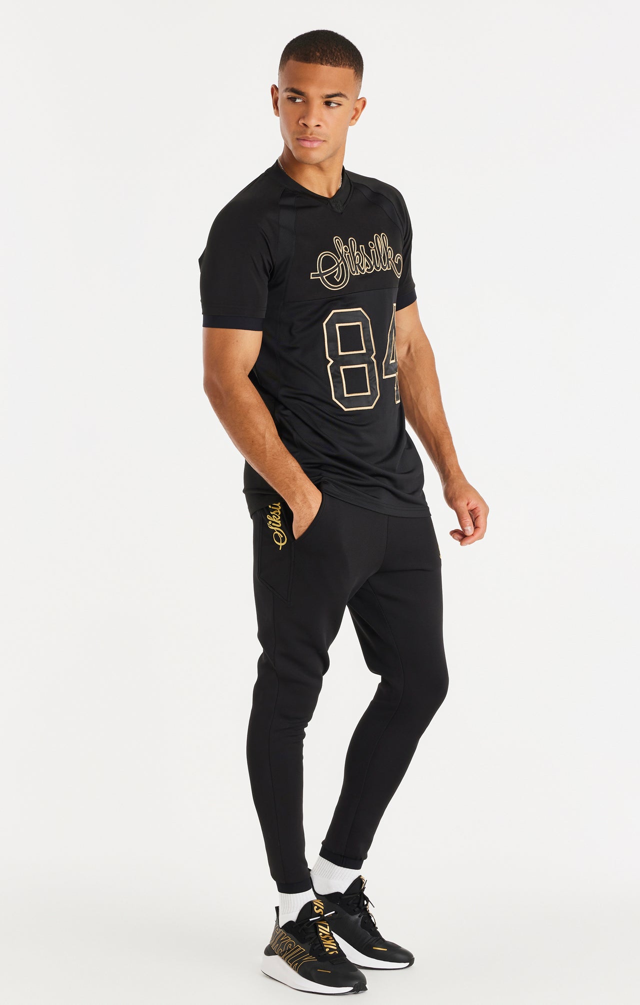 Black Sport Elastic Cuff T-Shirt (2)