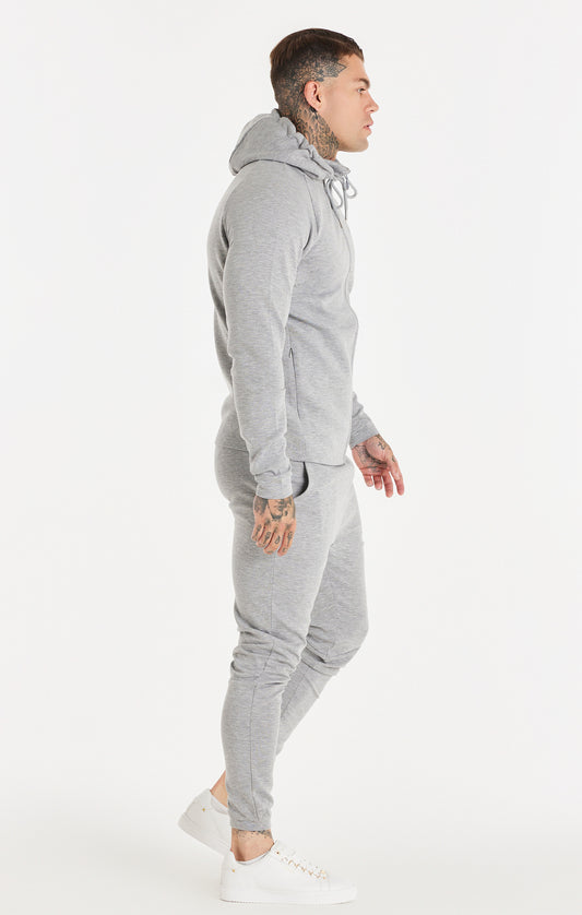 SikSilk Exhibit Premium Zip Through Hoodie - Grey