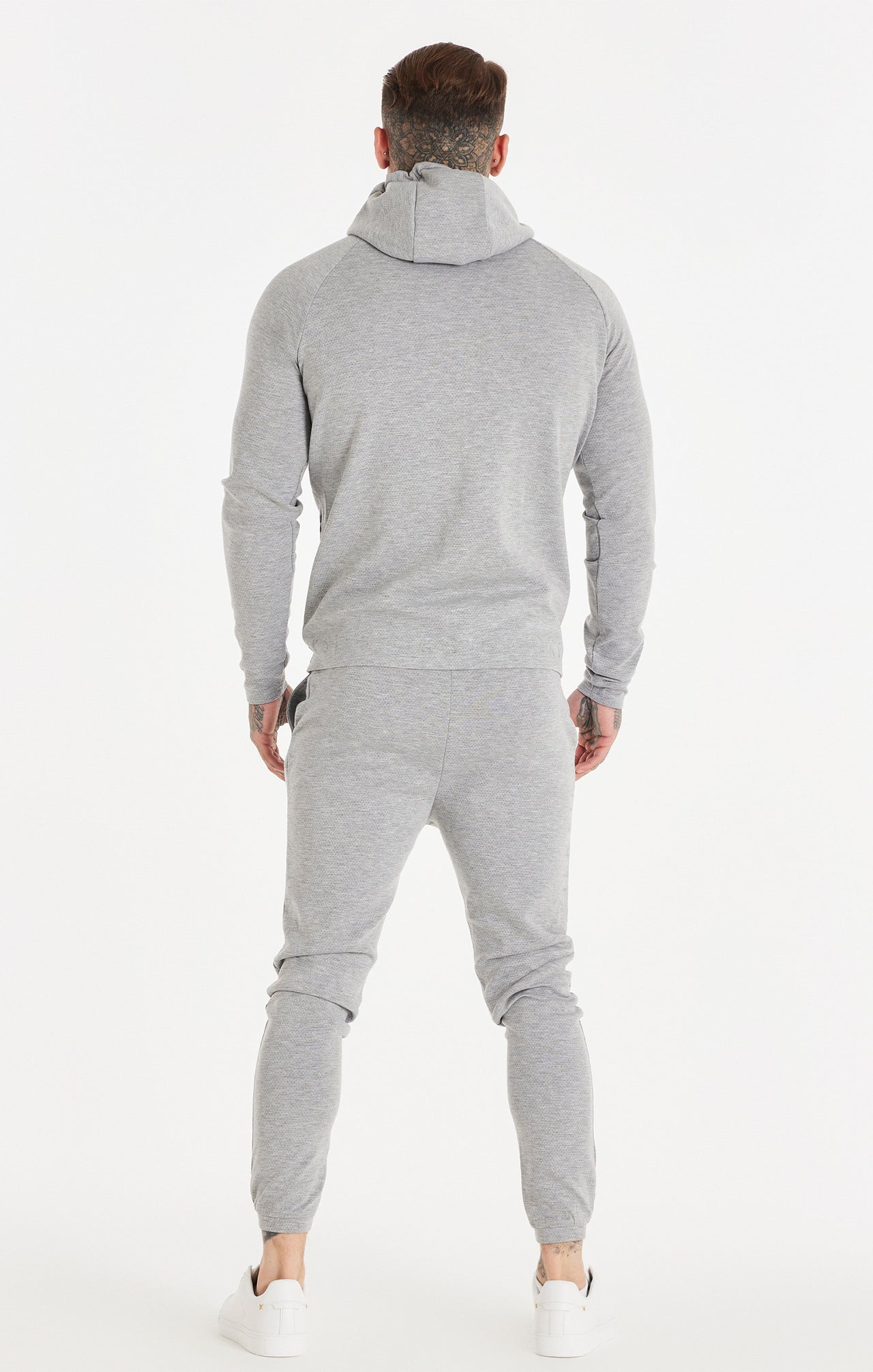 SikSilk Exhibit Premium Zip Through Hoodie - Grey (4)