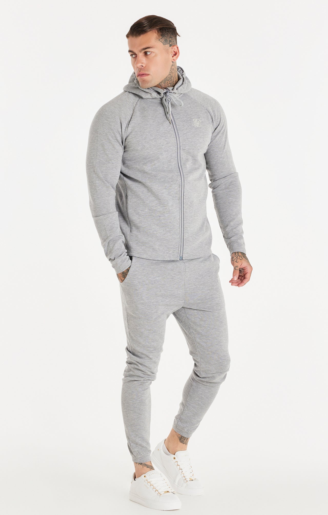 Grey Textured Fitted Pant (4)