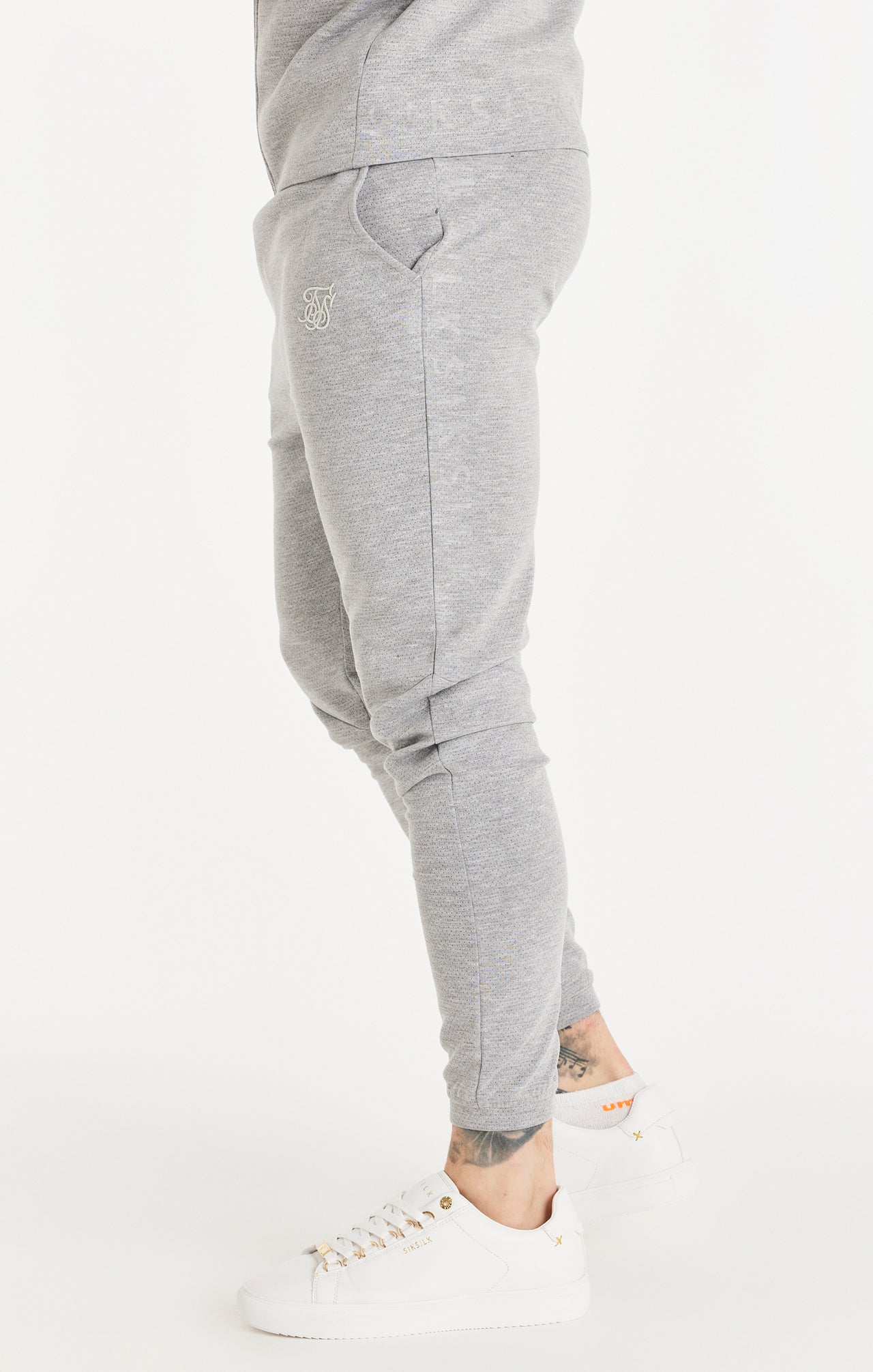 Grey Textured Fitted Pant (1)