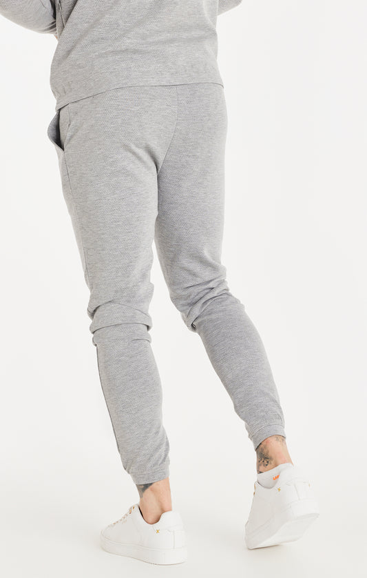 Grey Textured Fitted Pant