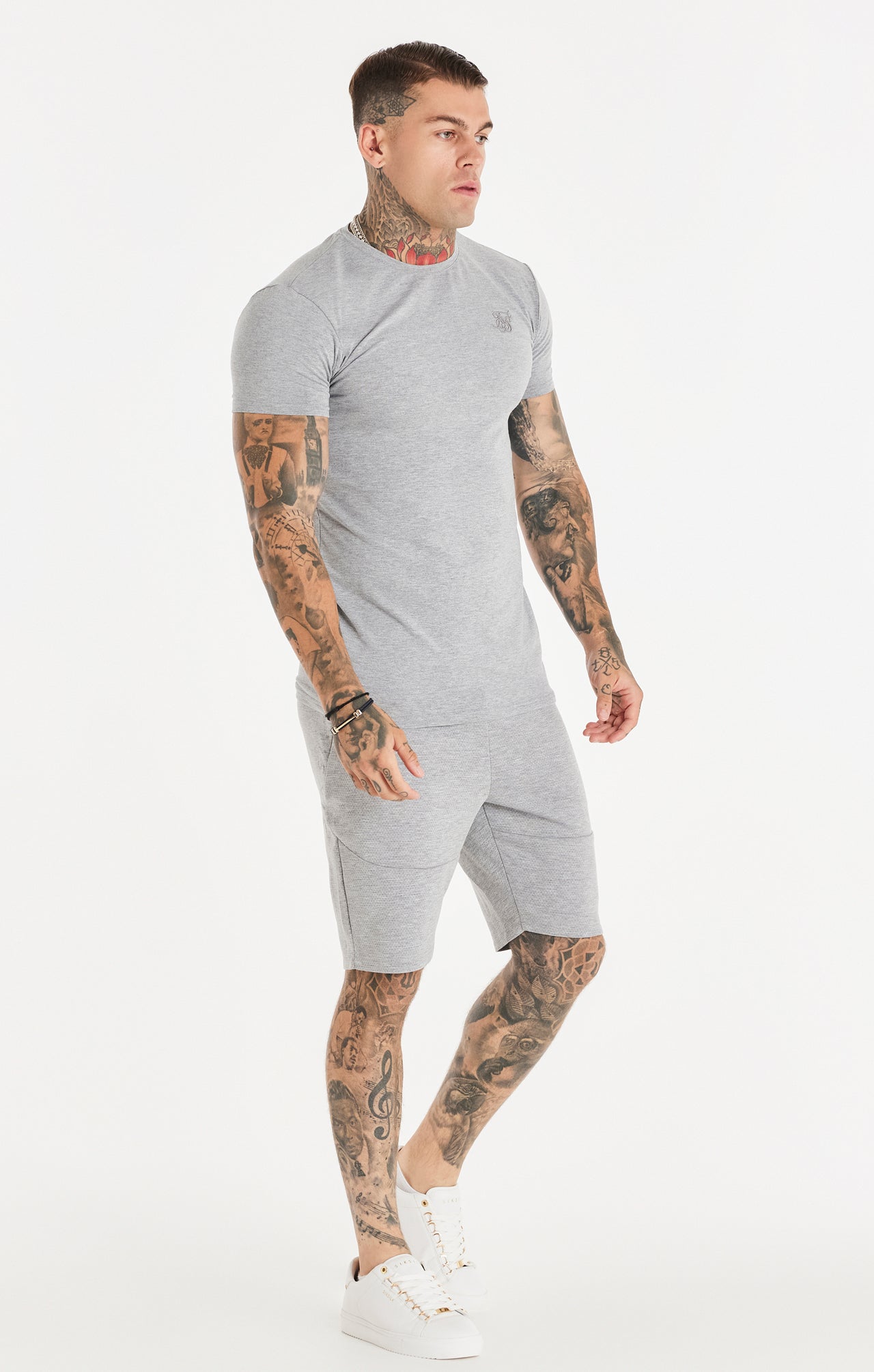 Grey Textured Muscle Fit T-Shirt (3)