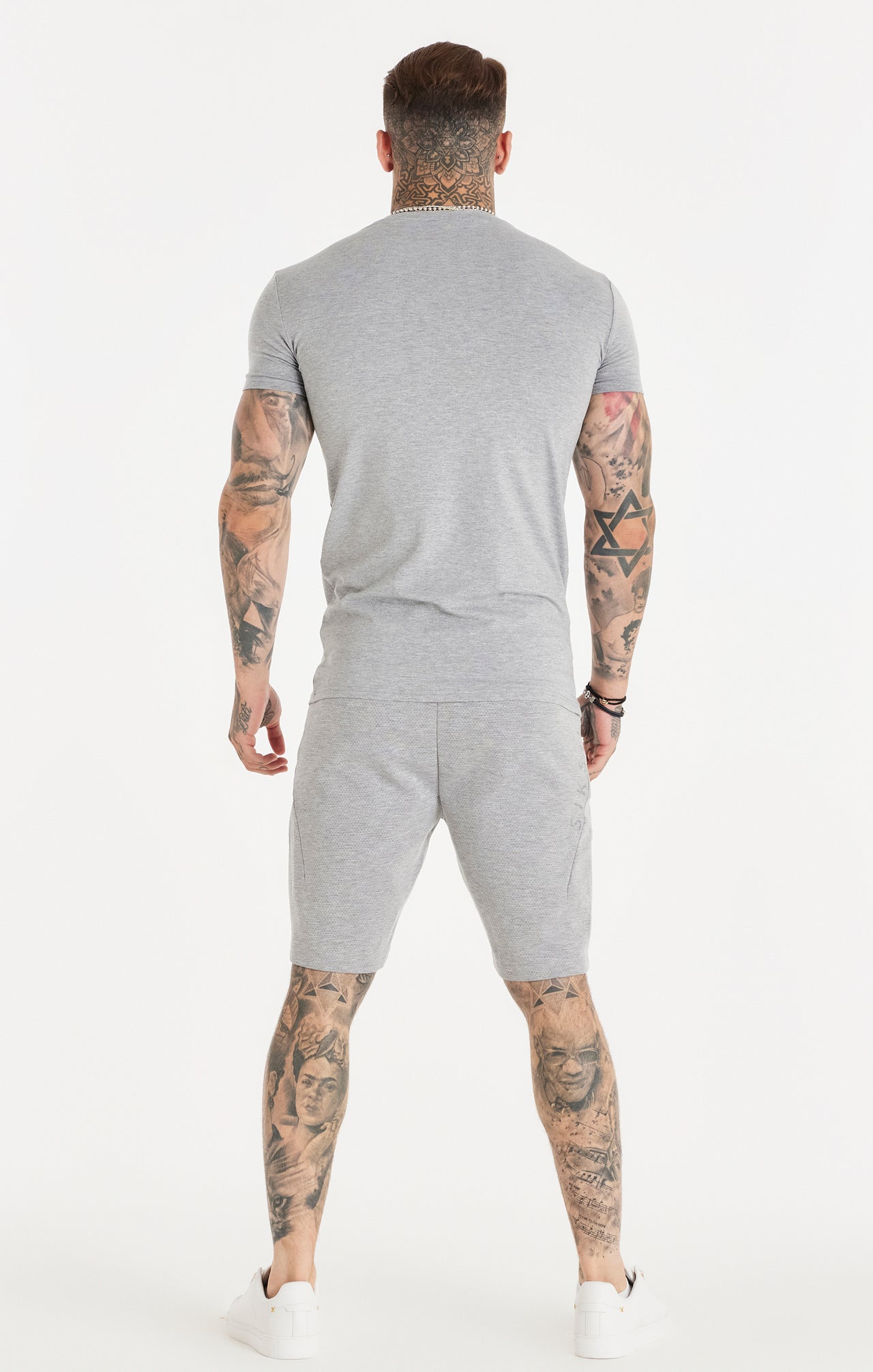 Grey Textured Muscle Fit T-Shirt (5)