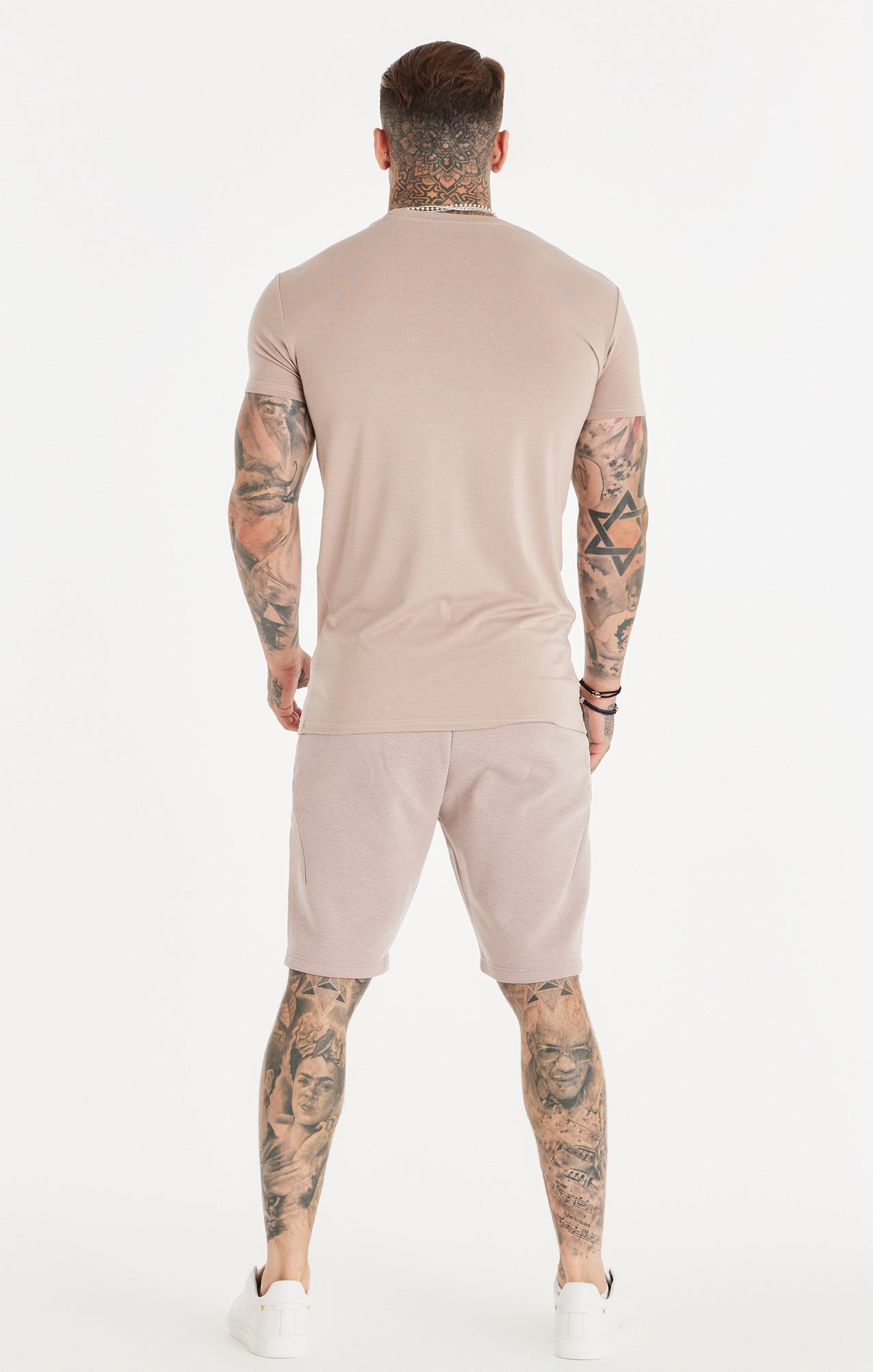 Washed Pink Textured Muscle Fit T-Shirt (5)