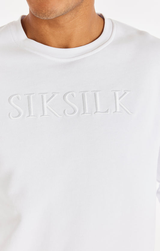 SikSilk Long Sleeve Utility Flight Sweater - White
