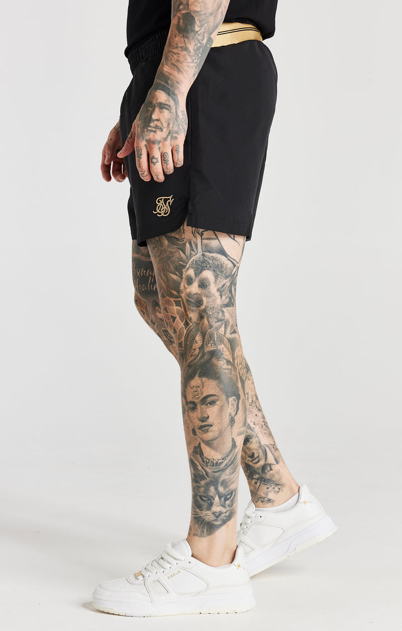 Black Embroidered Logo Short (1)
