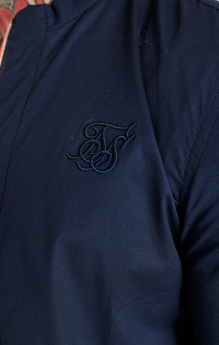 SikSilk L/S Zip Shirt - Navy (3)