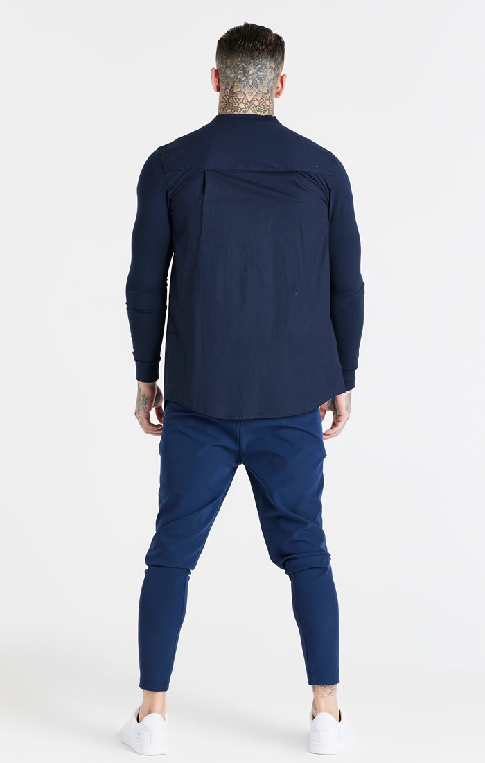 Load image into Gallery viewer, SikSilk L/S Zip Shirt - Navy (7)