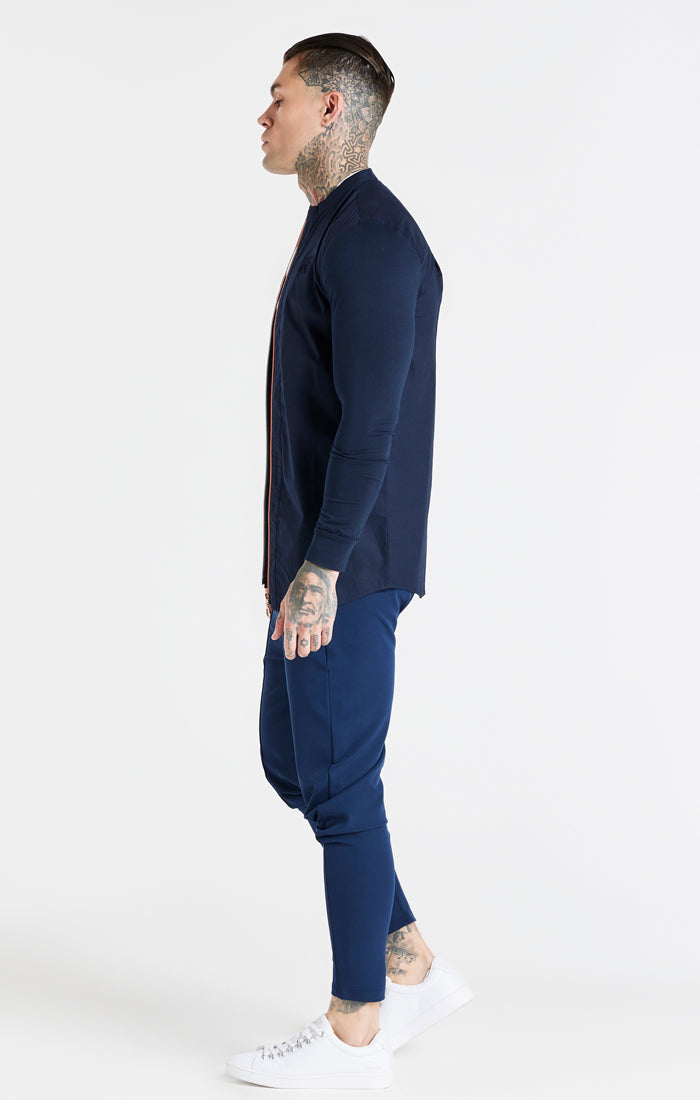 Load image into Gallery viewer, SikSilk L/S Zip Shirt - Navy (4)