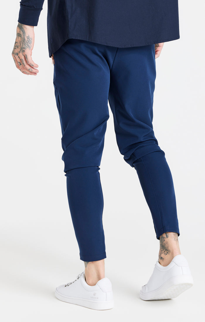 Load image into Gallery viewer, Navy Fitted Pleat Pant (2)