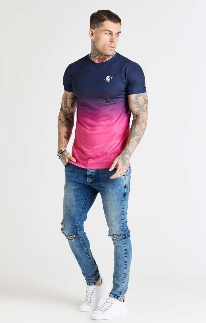 Load image into Gallery viewer, Navy Fade Muscle Fit T-Shirt (2)