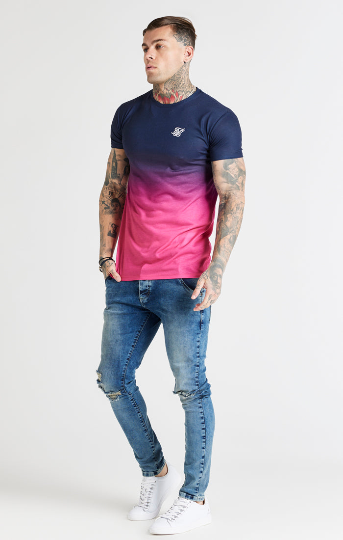 Navy Fade Muscle Fit T-Shirt (3)