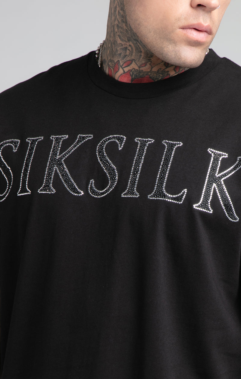 Black Rhinestone Oversized T-Shirt (1)