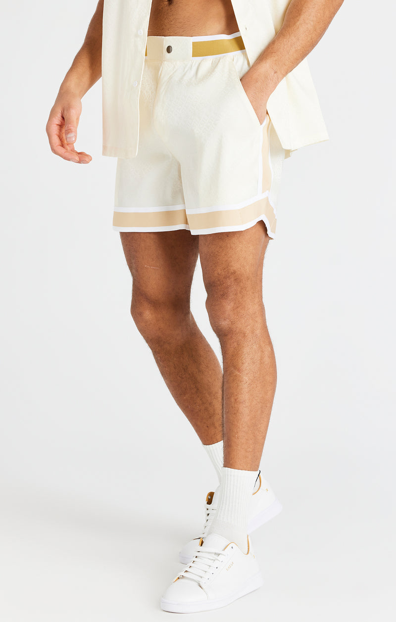 Cream Taped Smart Short