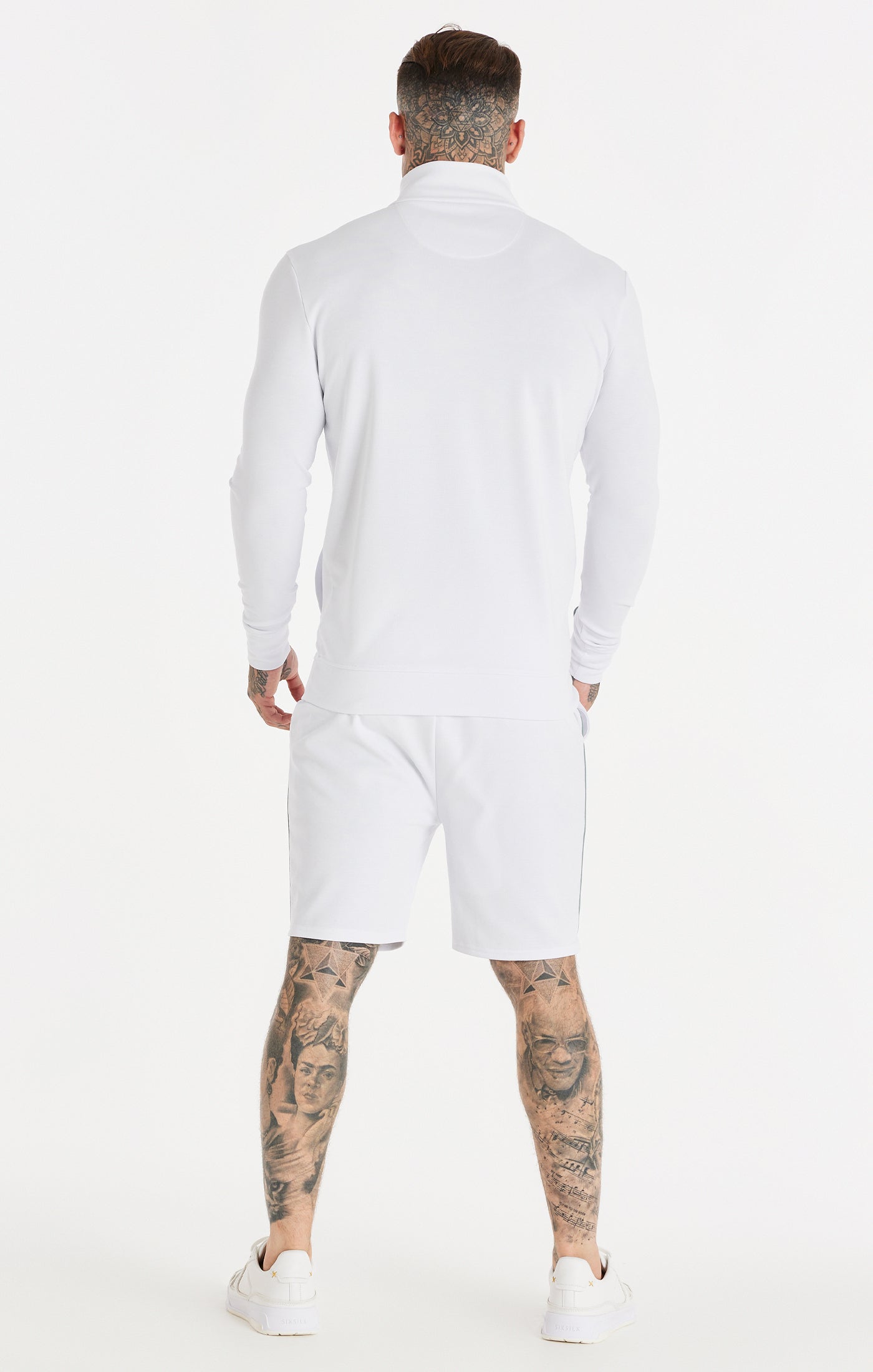 Load image into Gallery viewer, SikSilk Script Quarter Zip Funnel Track Top - White (4)