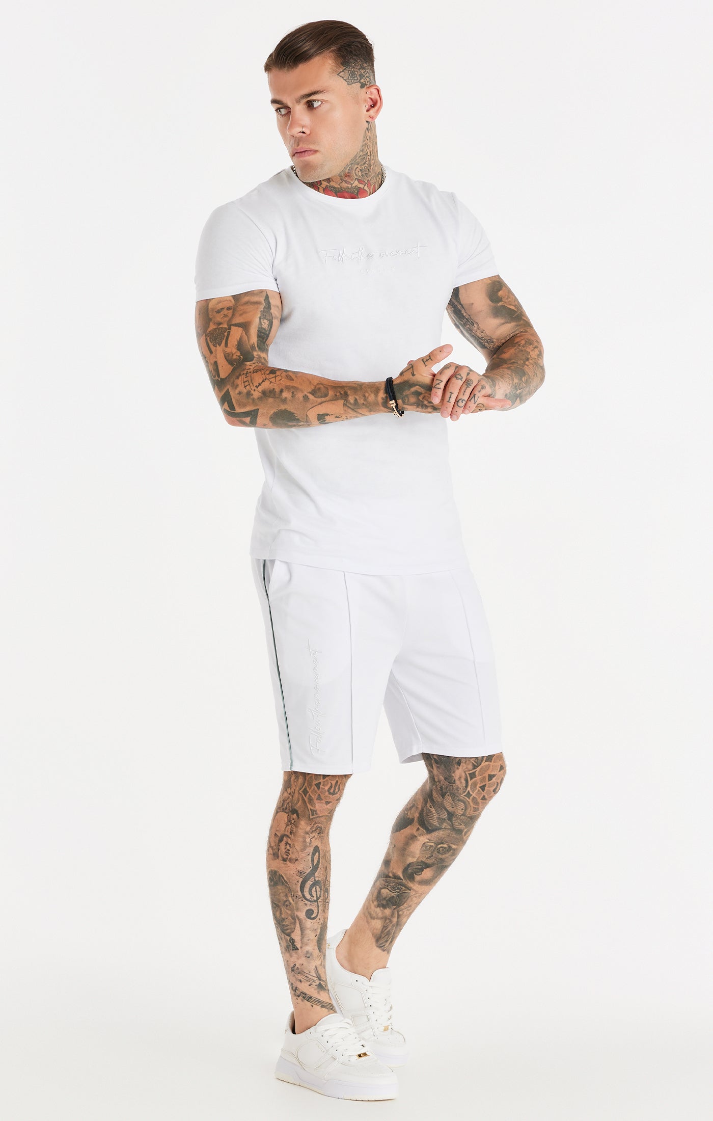 Load image into Gallery viewer, SikSilk Script Pleated Shorts - White (3)