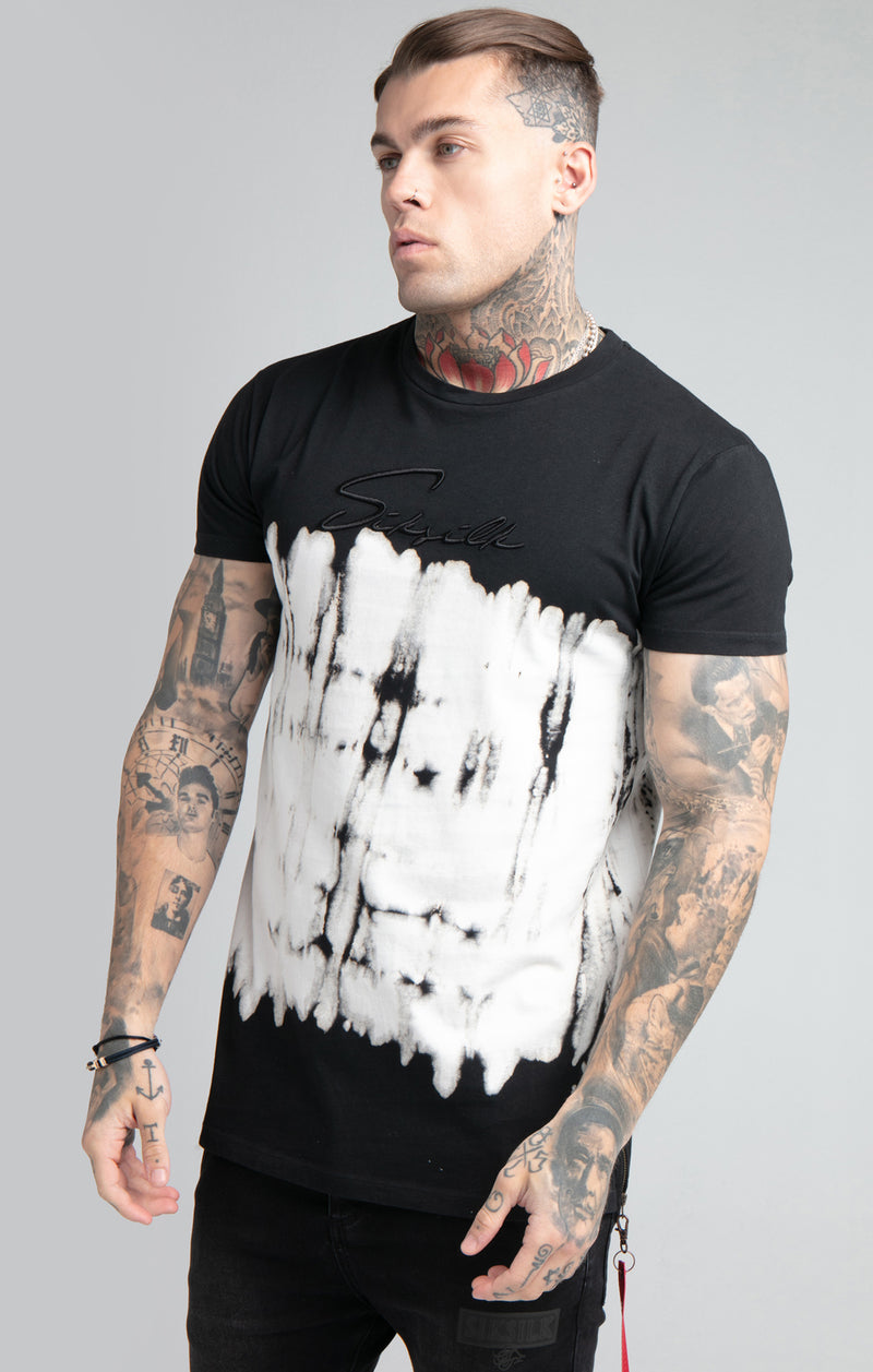 Black Tie Dye Flight Muscle Fit T-Shirt