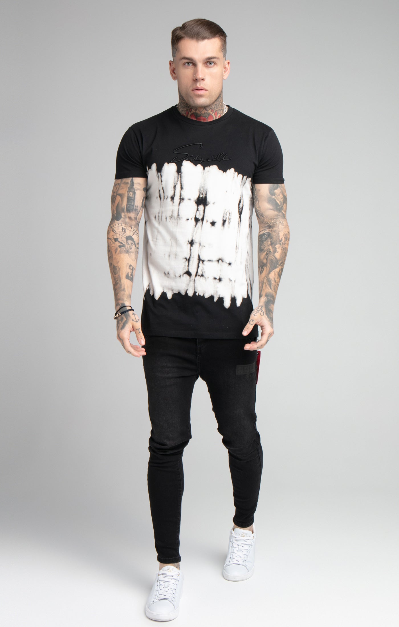 Load image into Gallery viewer, Black Tie Dye Flight Muscle Fit T-Shirt (2)