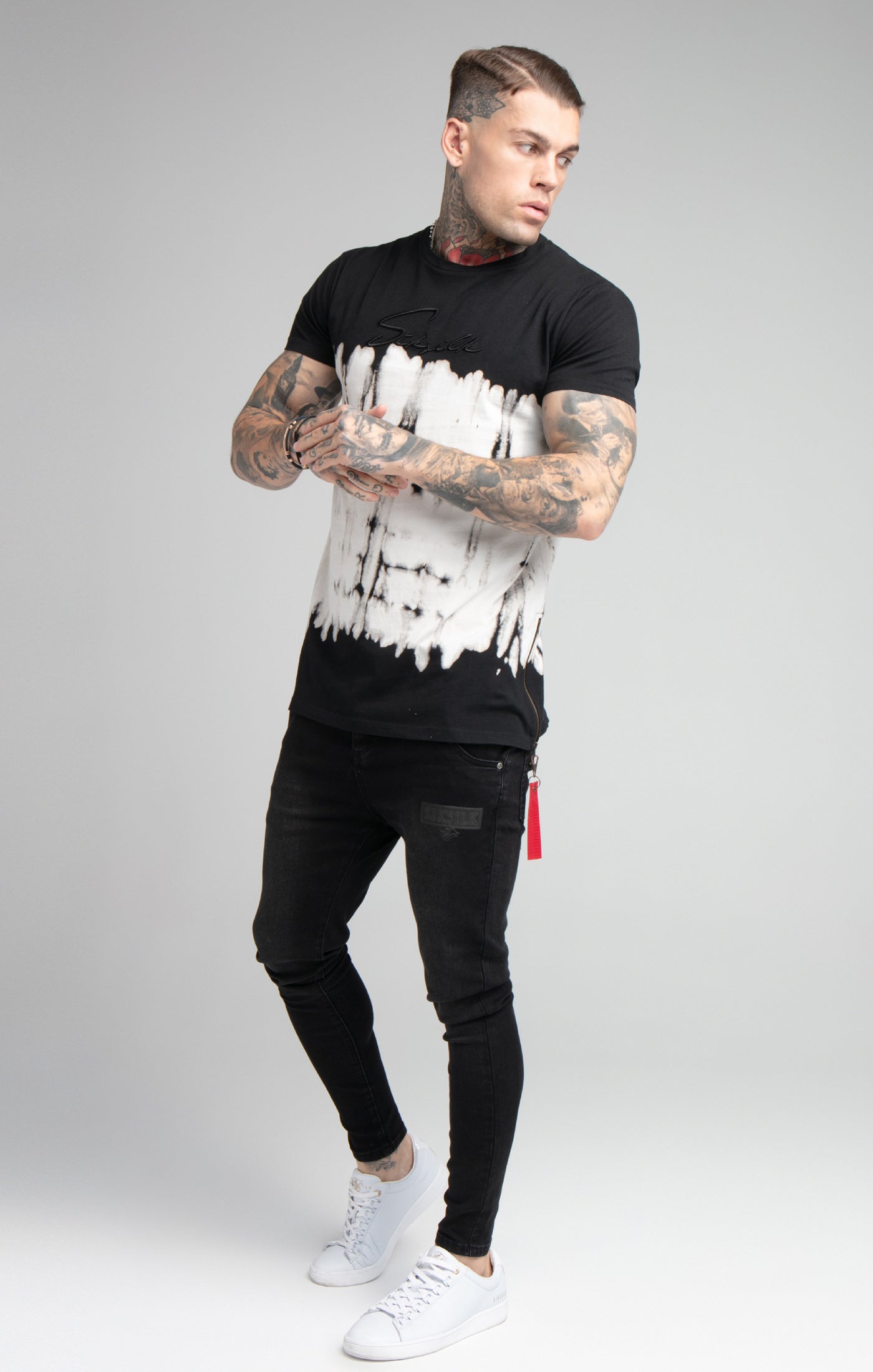 Load image into Gallery viewer, Black Tie Dye Flight Muscle Fit T-Shirt (3)
