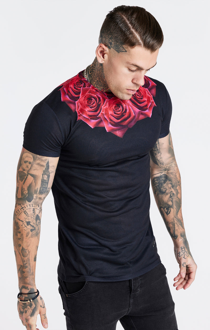 Black Rose Muscle Fit T-Shirt