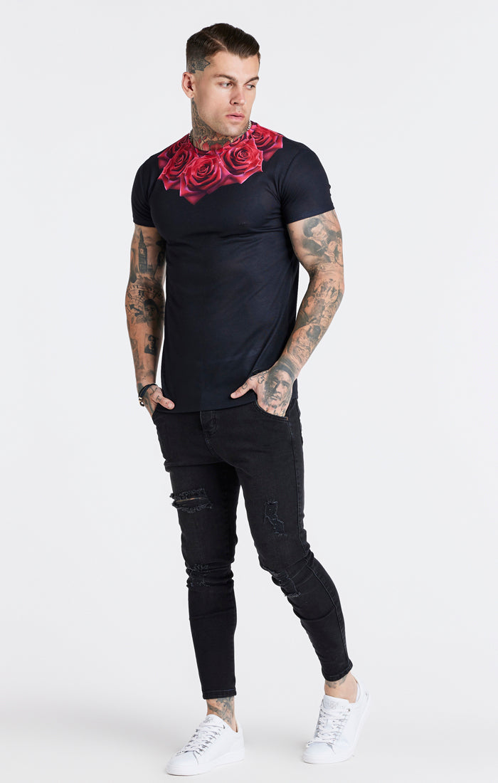 Black Rose Muscle Fit T-Shirt (2)
