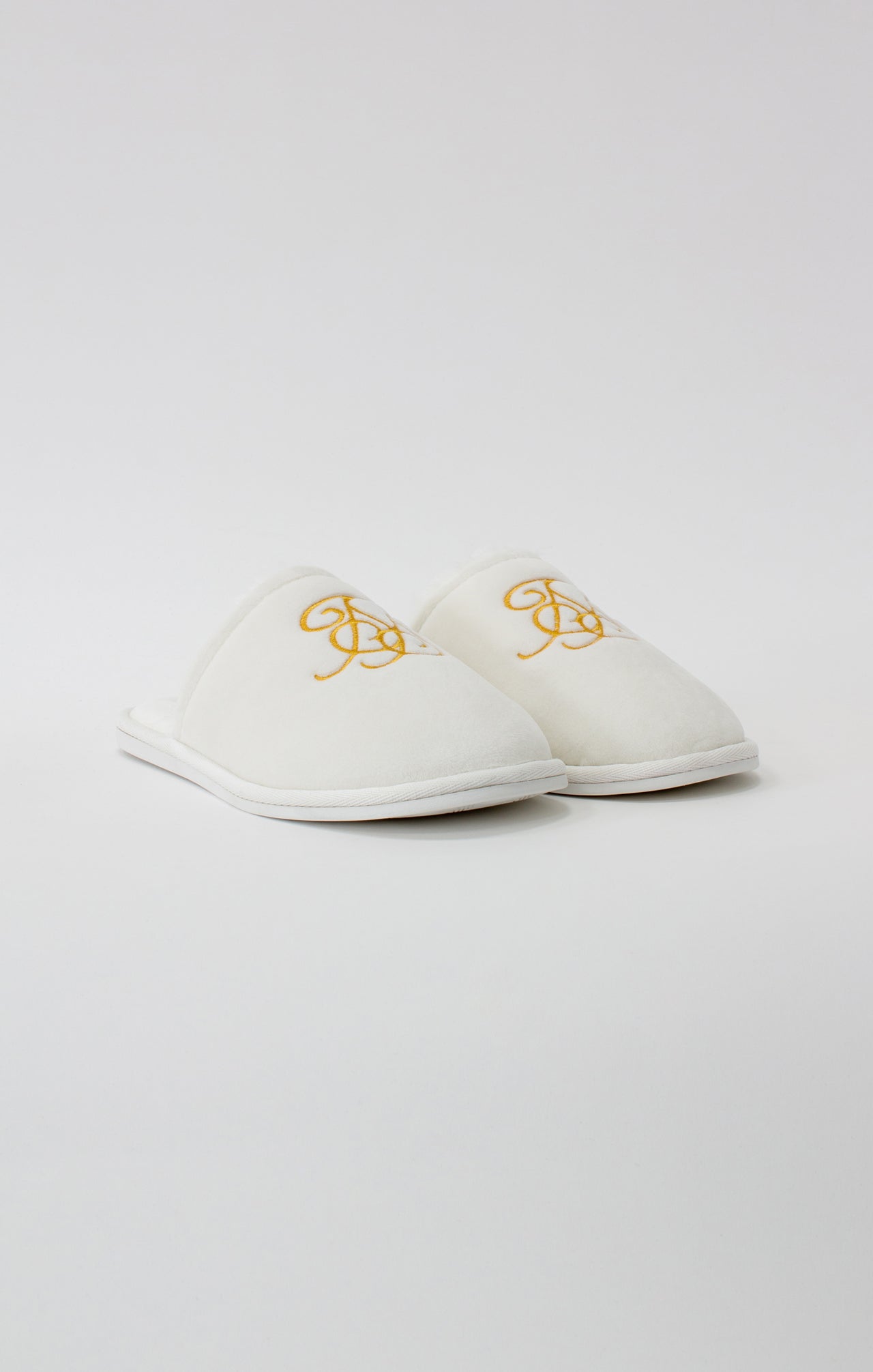 White Slipper With Embroidered Logo (1)