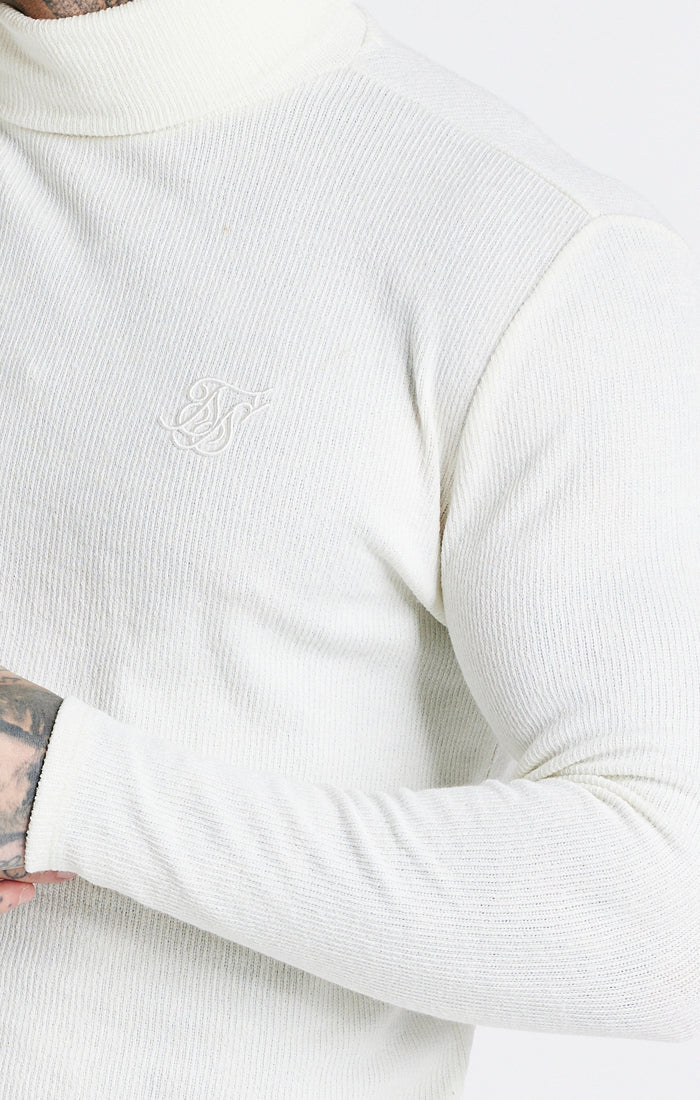 Ecru Ribbed Turtle Neck Top (1)