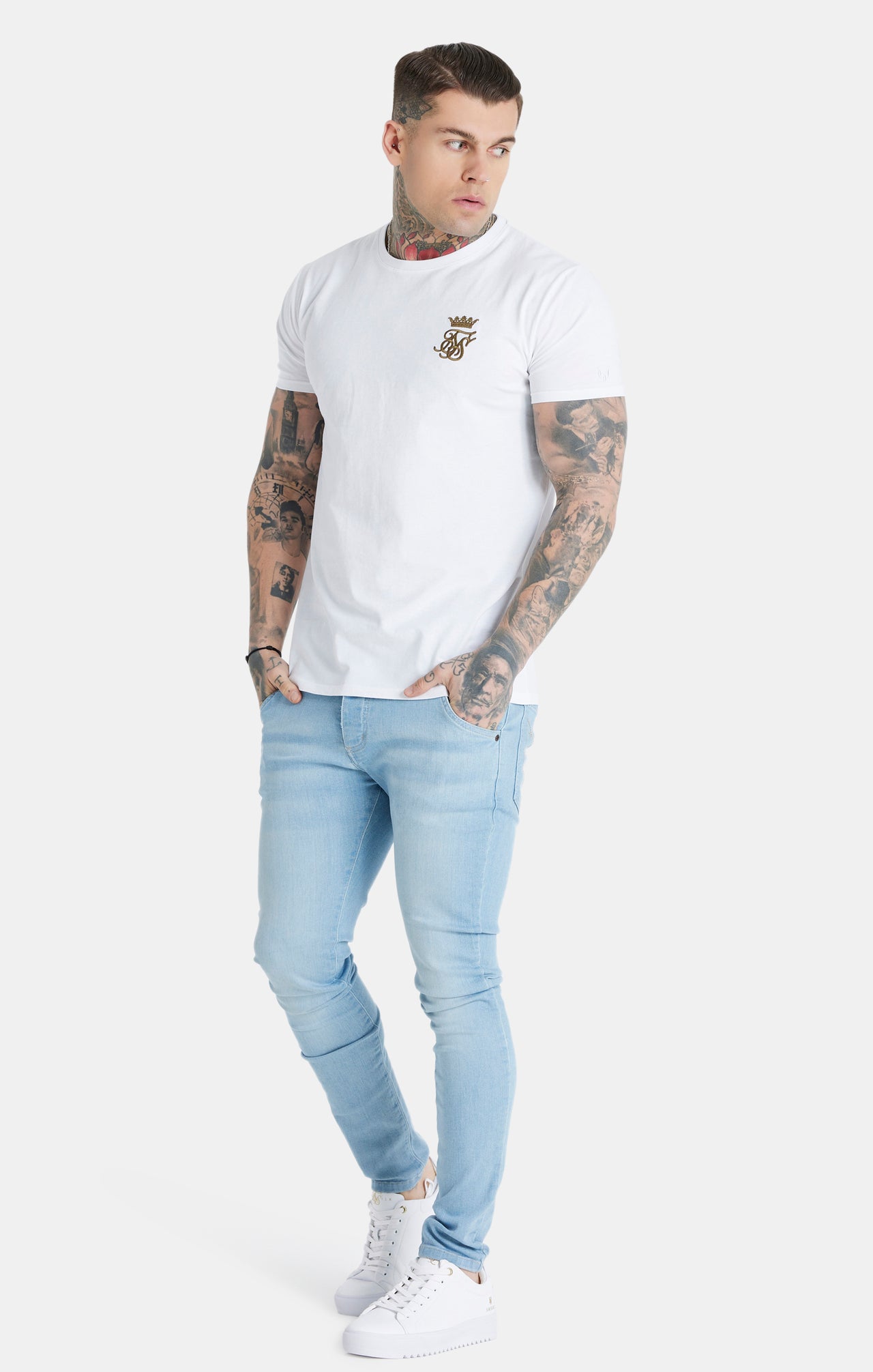 Messi x SikSilk White Muscle Fit T-Shirt (2)