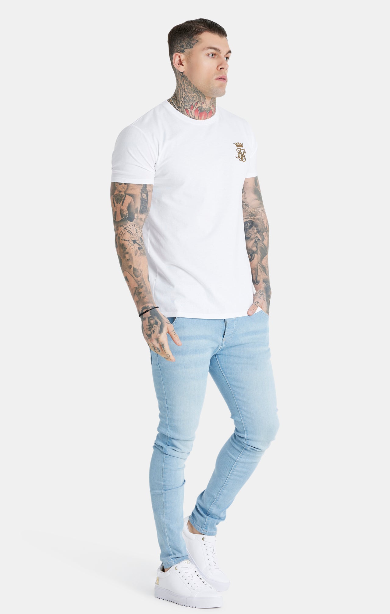 Messi x SikSilk White Muscle Fit T-Shirt (3)