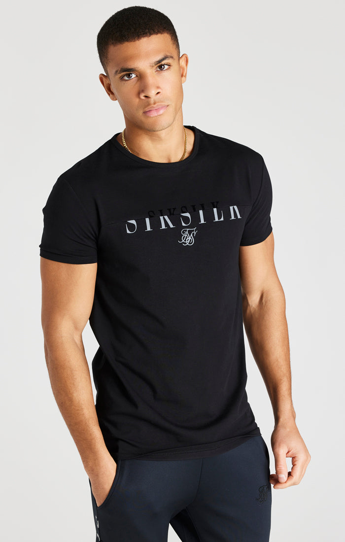 Black Printed Logo Muscle Fit T-Shirt (1)