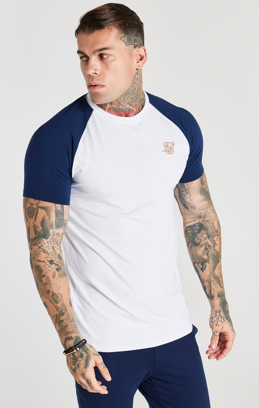 White Raglan Muscle Fit T-Shirt