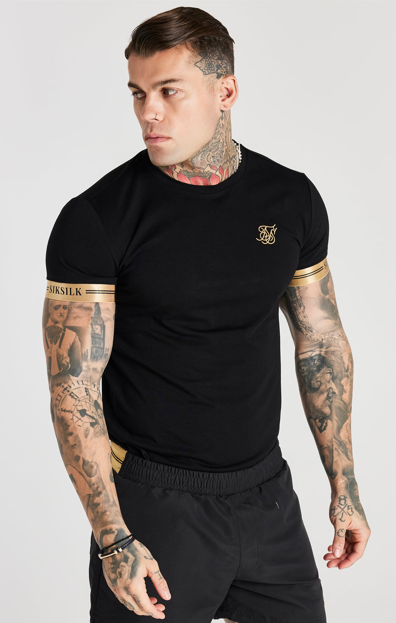 Black Elastic Cuff T-Shirt