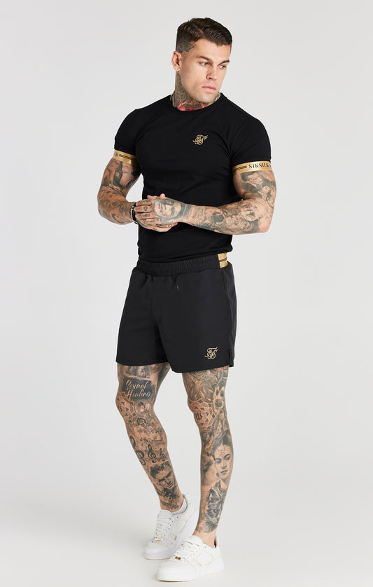 Black Elastic Cuff T-Shirt